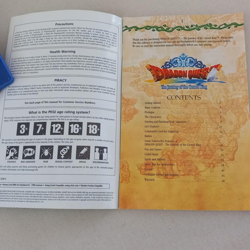 Dragon Quest The Odyssey of the Cursed King PS2 case and manual used