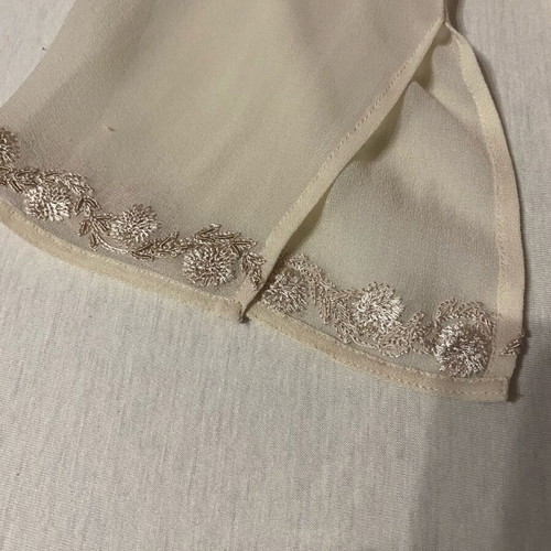 Silk women's shirt size 5XL beige embroidered with beads like new