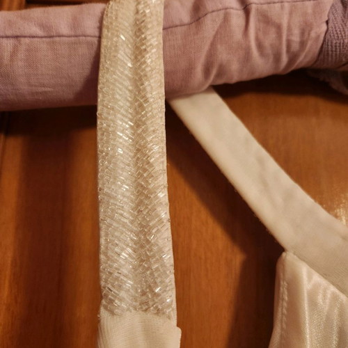 White dress used with embroidered beads, one size