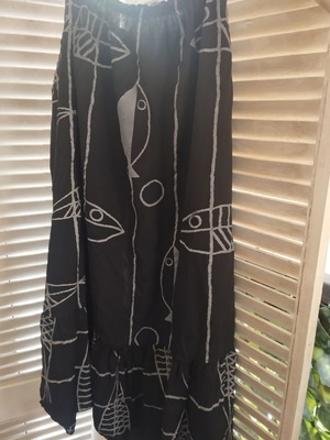 Cool black dress with fish print, one size