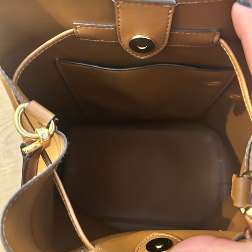 Ralph Lauren leather bucket bag shoulder brown like new