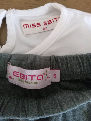 Evita leggings set for 6-year-old girl like new, white and gray
