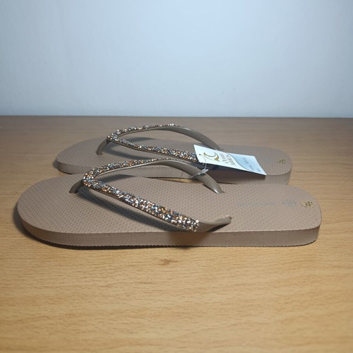 Infinity Cross flip flops with rhinestones, size 41/42