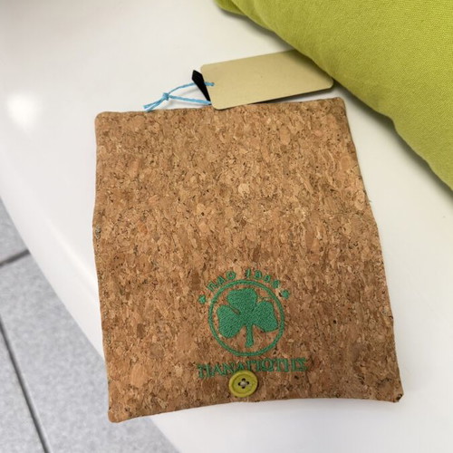 Panathinaikos cork tobacco pouch, handmade, antimicrobial
