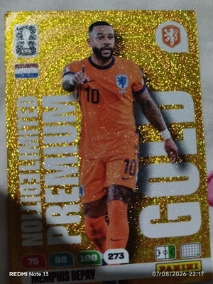 Panini Adrenalyn XL FIFA World Cup 2026 Memphis Depay Premium Gold Limited Edition