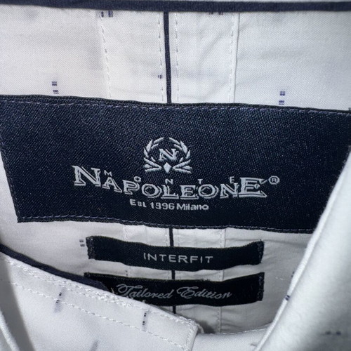 Monte Napoleone white men's shirt small, like new, micro print