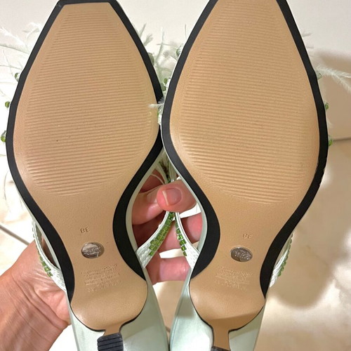 Zara turquoise mules new, size 38, 9 cm heel