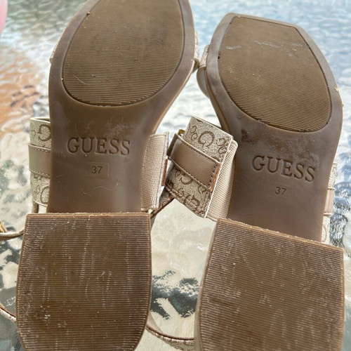 Guess platform sandals like new, size 37, beige and gold