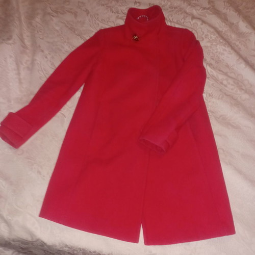 Benetton coat used, red with high collar size M