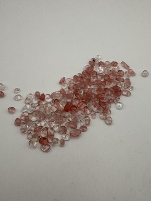 Watermelon quartz chipstone beads, natural stone