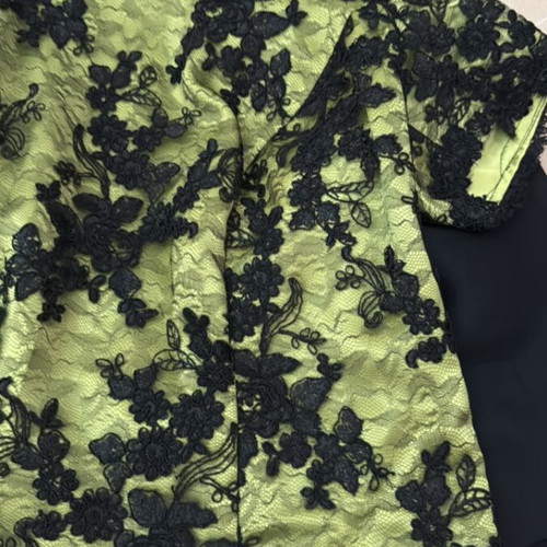Jacket with blouse set like new, two pieces, black and green