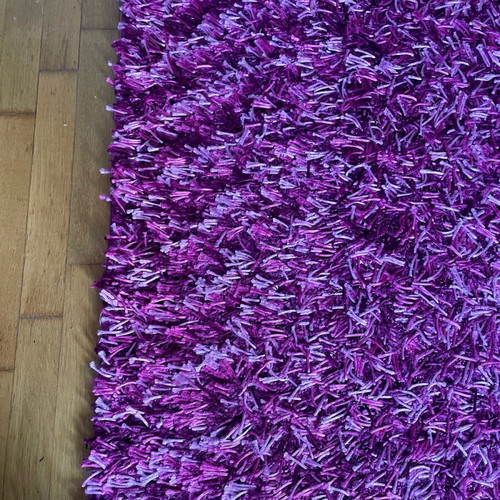 Handmade flokati rugs like new, pack of 2, violet color