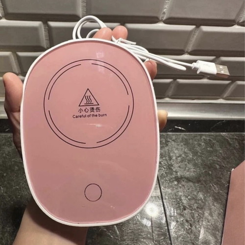 Cupset ceramic cup with pink heated base like new, USB powered