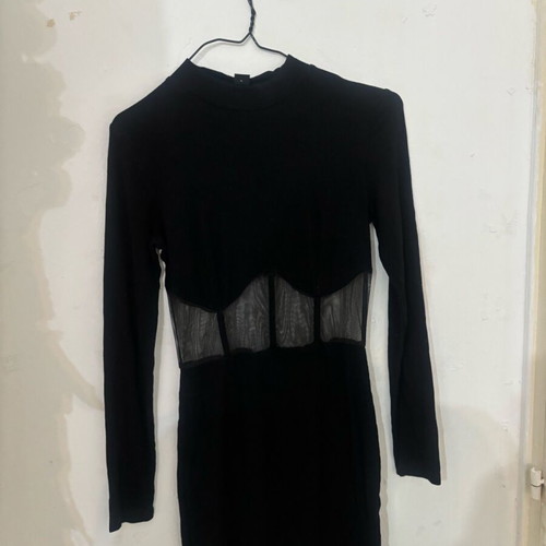Shein dress with see through details like new, black, size M