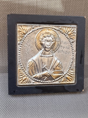 Old icon of Saint Panteleimon, 13x13 cm