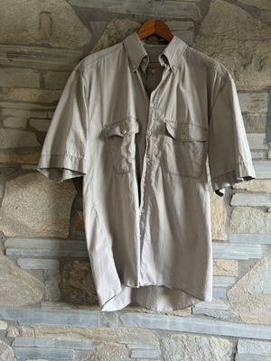 Camel 90s vintage short-sleeve safari shirt like new, oversized