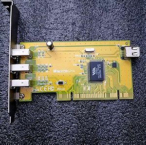 VIA VT6306 3+1 PORT PCI FIREWIRE CONTROLLER CARD
