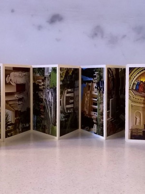 Foldable postcards used, pack of 12, Corfu Achilleion