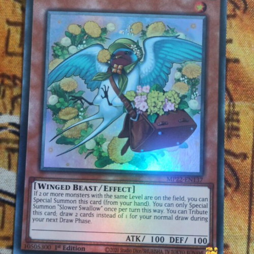 Slower Swallow Yu-Gi-Oh! card like new, super rare effect monster