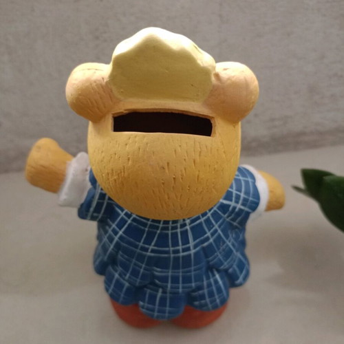 Bear piggy bank used, ceramic, 17cm height