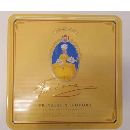 Princess Feodora vintage metal chocolate box used
