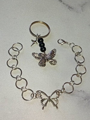 Handmade magic set bracelet and keychain silver new