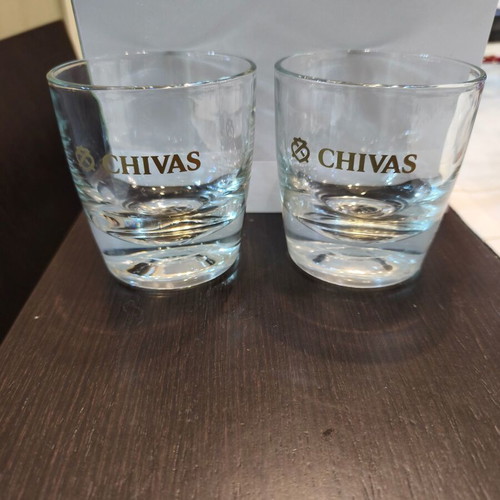 Chivas whiskey glasses new, thick and heavy glass