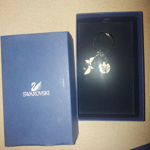 Swarovski Signature Swanflower Key Ring unused, silver