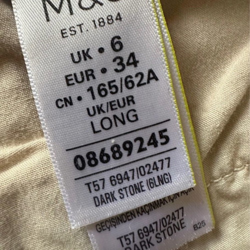 Chino pants M&S beige new, size 6 Long fit