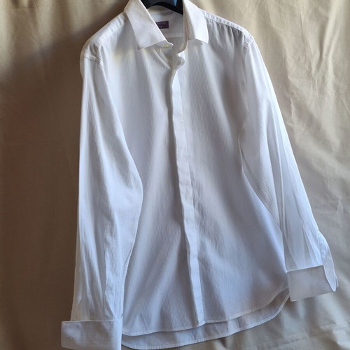 Prince Oliver Luxury XXL men's white dress shirt with French cuffs