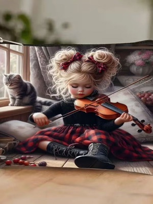 Toiletry bag girl with violin new