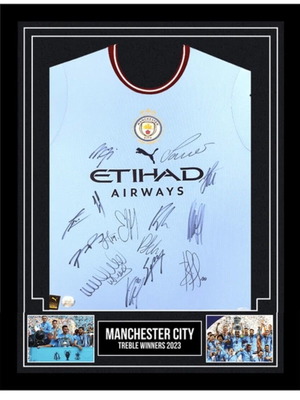 Manchester City Signed Treble Winners Jersey New Authentic