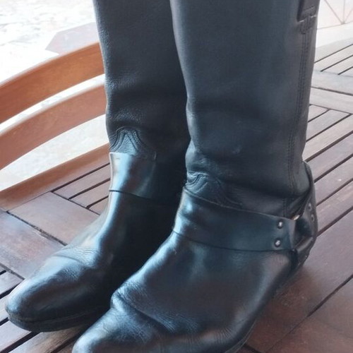 Ciak Milano leather biker boots size 45 used, classic harness style