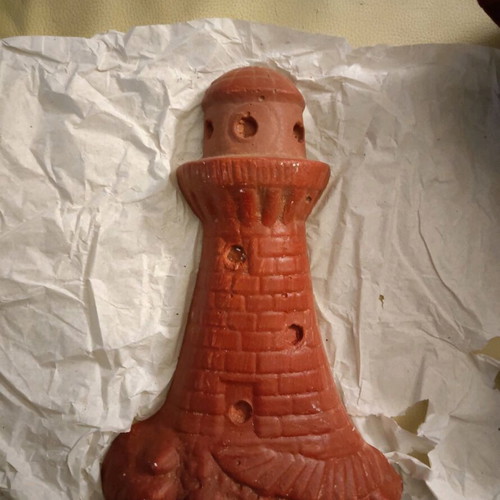 Decorative wall lighthouse used, 23.5cm height, red
