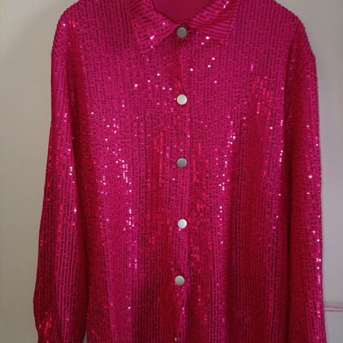 Fuchsia Shirt with Sequins like new, size L