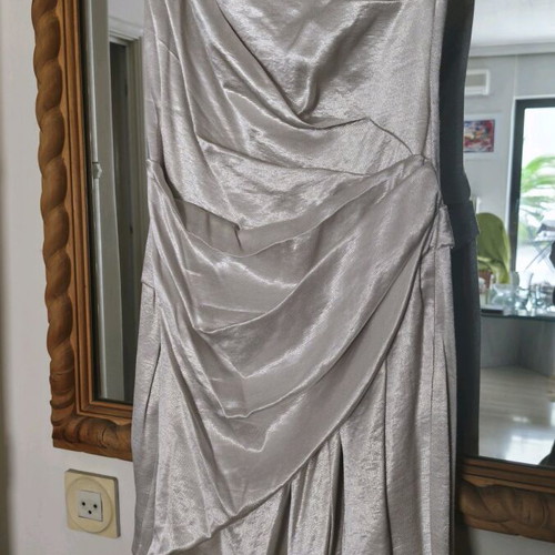 Karen Millen dress used metallic gray size 38-40