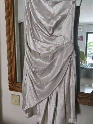 Karen Millen dress used metallic gray size 38-40