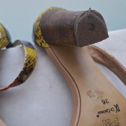 Sandals high used colorful with thick heel size 38