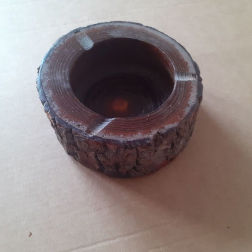 Wooden rustic tree trunk ashtray like new