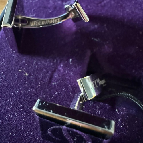 S.T. Dupont Paris cufflinks like new, black and silver