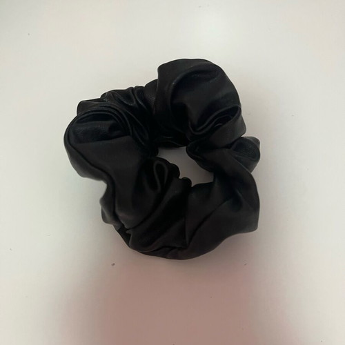 Scrunchie τύπου δερμάτινο καινούργιο, μαύρο
