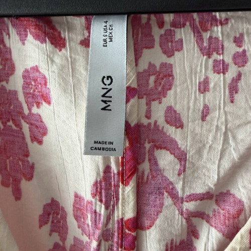 Mango printed short dress like new, pink multicolor