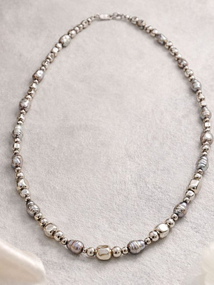 Moonlight Pearls ασημένιο 925 κολιέ με γκρι μαργαριτάρια καινούργιο