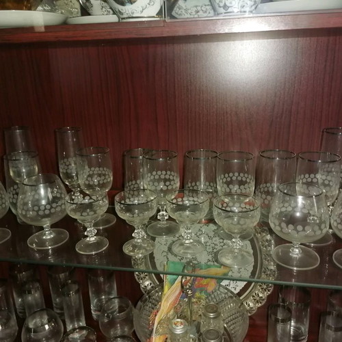 Crystal glass set used 30 pieces German