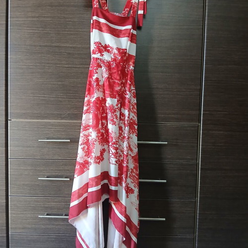 Dress, white and red, size S