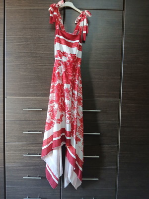 Dress, white and red, size S