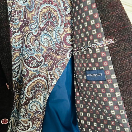 Uomo men's woolen blazer like new, brown and purple
