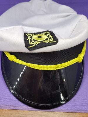 Captain's summer sea hat like new, white and black