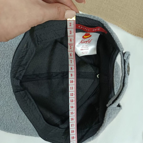 Karfil Hats baseball cap grey like new, flat wide brim