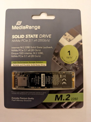 MediaRange 1TB M.2 NVMe PCIe 3.1 SSD